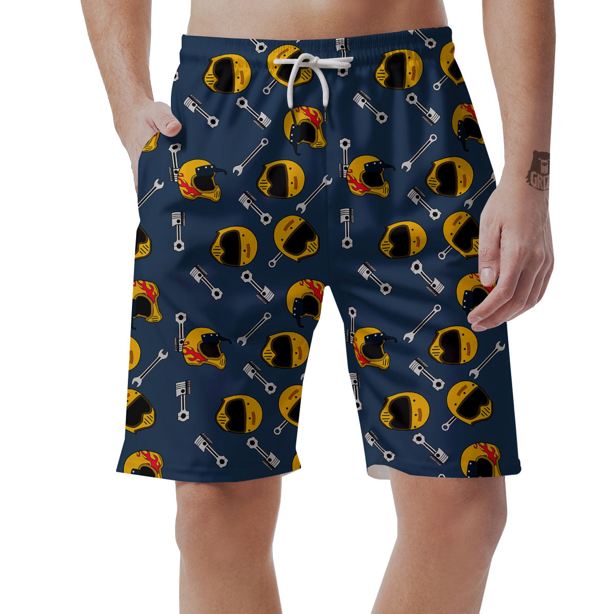 Equipment Motorcycle Print Pattern Men's Shorts-grizzshop
