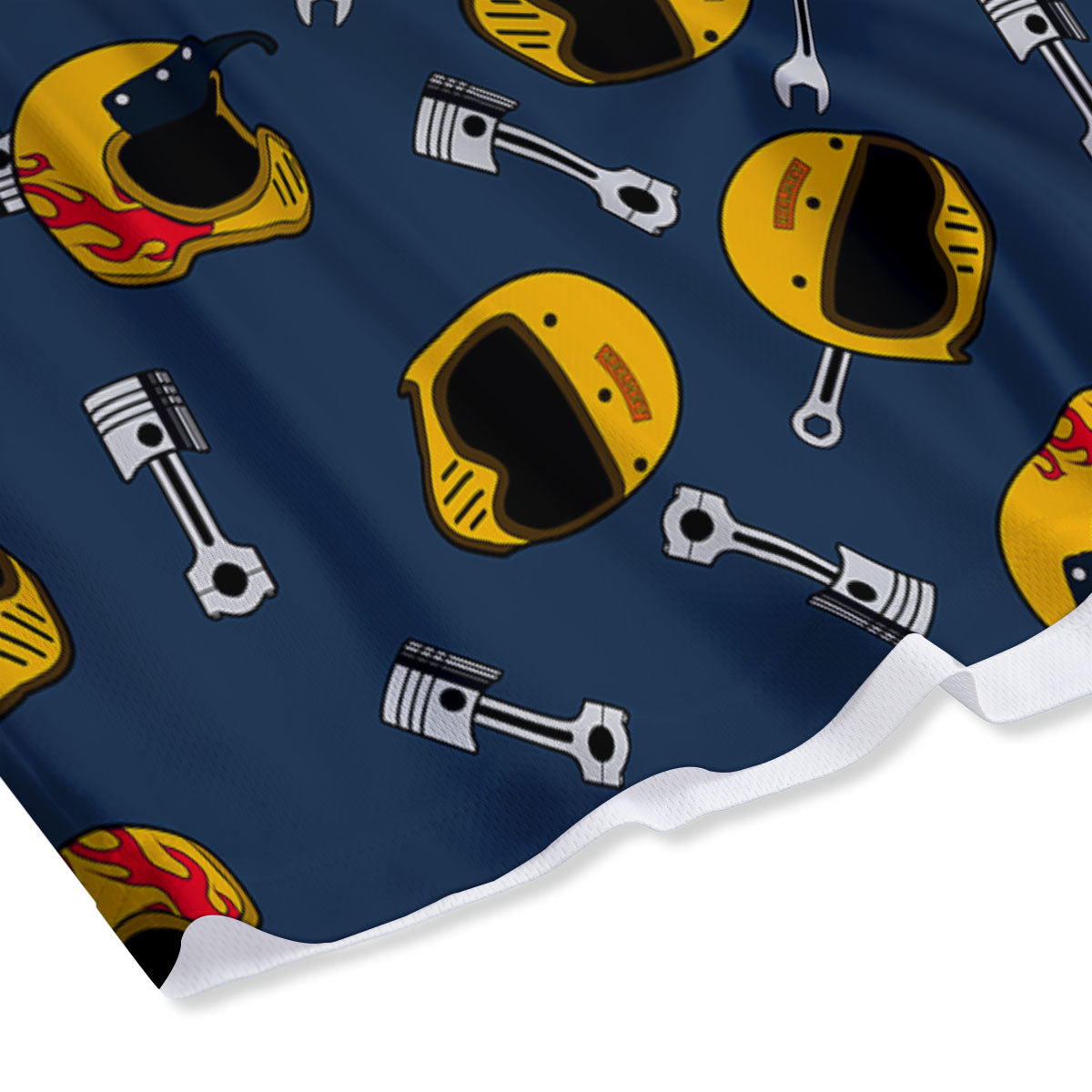 Equipment Motorcycle Print Pattern Mesh Shorts