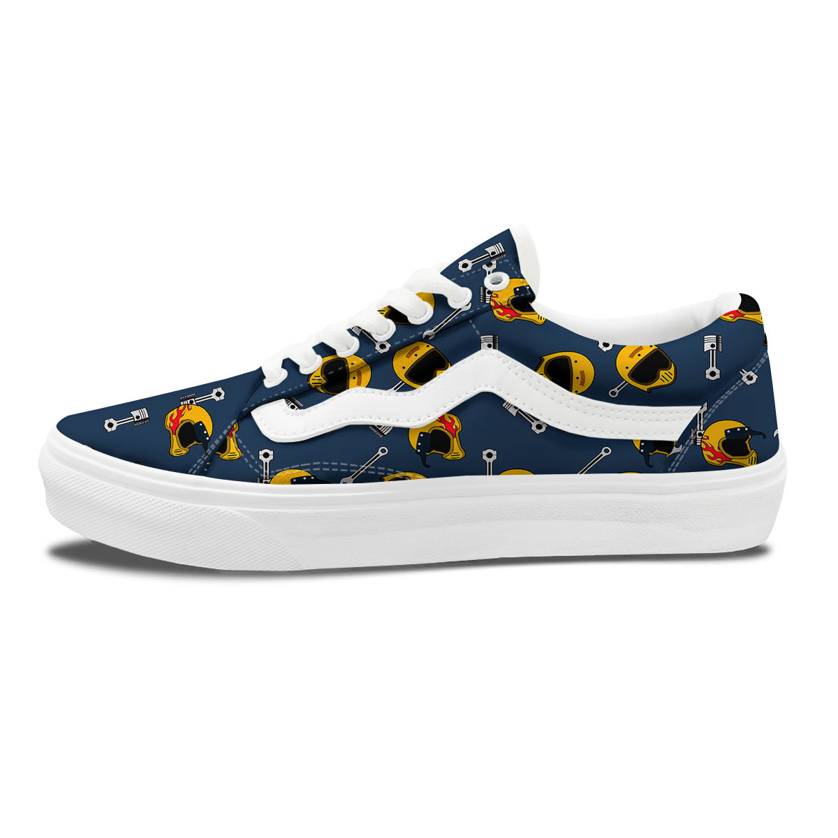 Equipment Motorcycle Print Pattern Skate Shoes-grizzshop