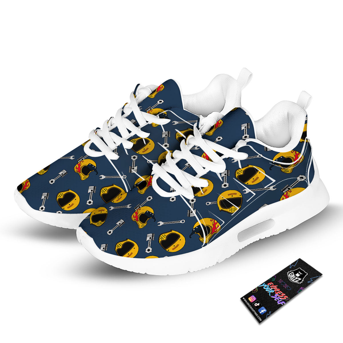 Equipment Motorcycle Print Pattern Tennis Shoes-grizzshop