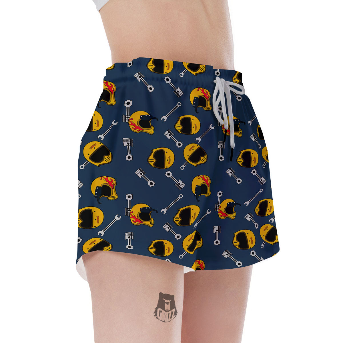 Equipment Motorcycle Print Pattern Women's Shorts-grizzshop