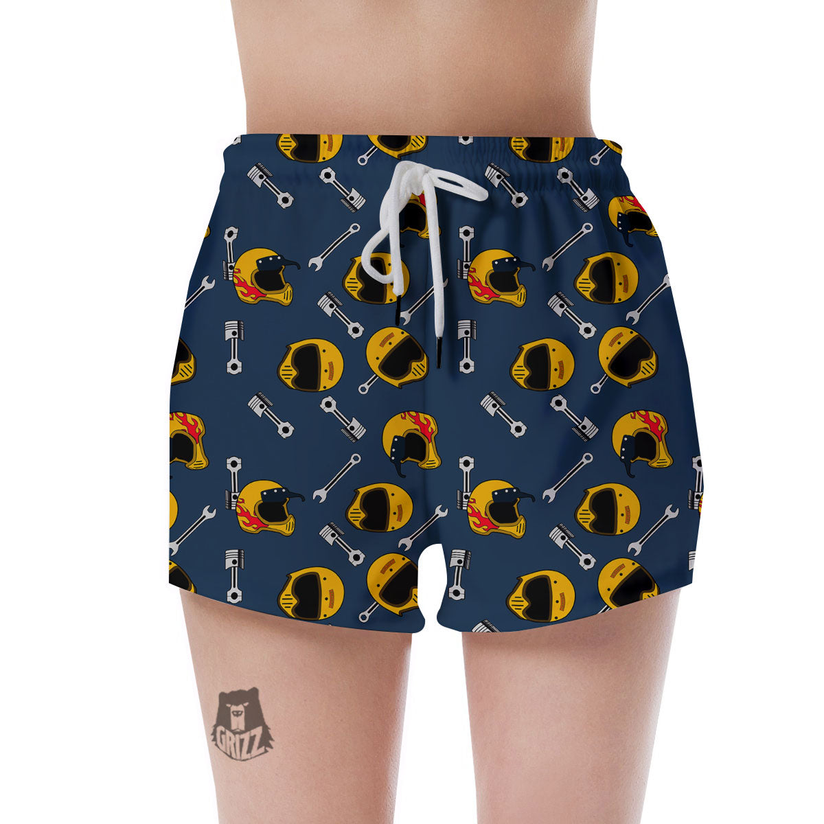 Equipment Motorcycle Print Pattern Women's Shorts-grizzshop