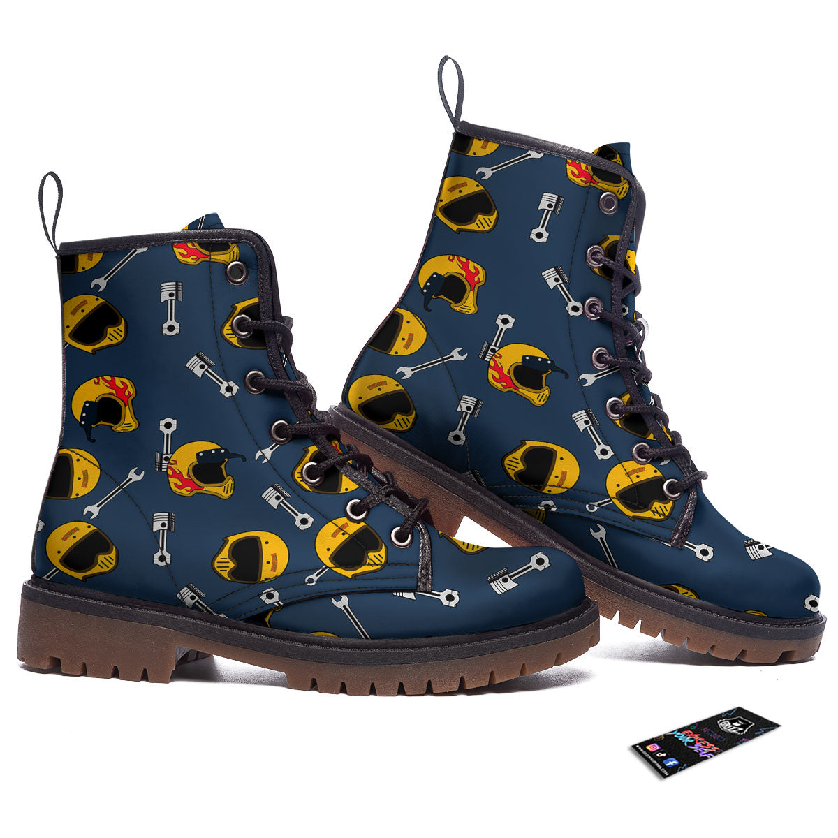 Equipment Motorcycle Print Pattern Work Boots-grizzshop