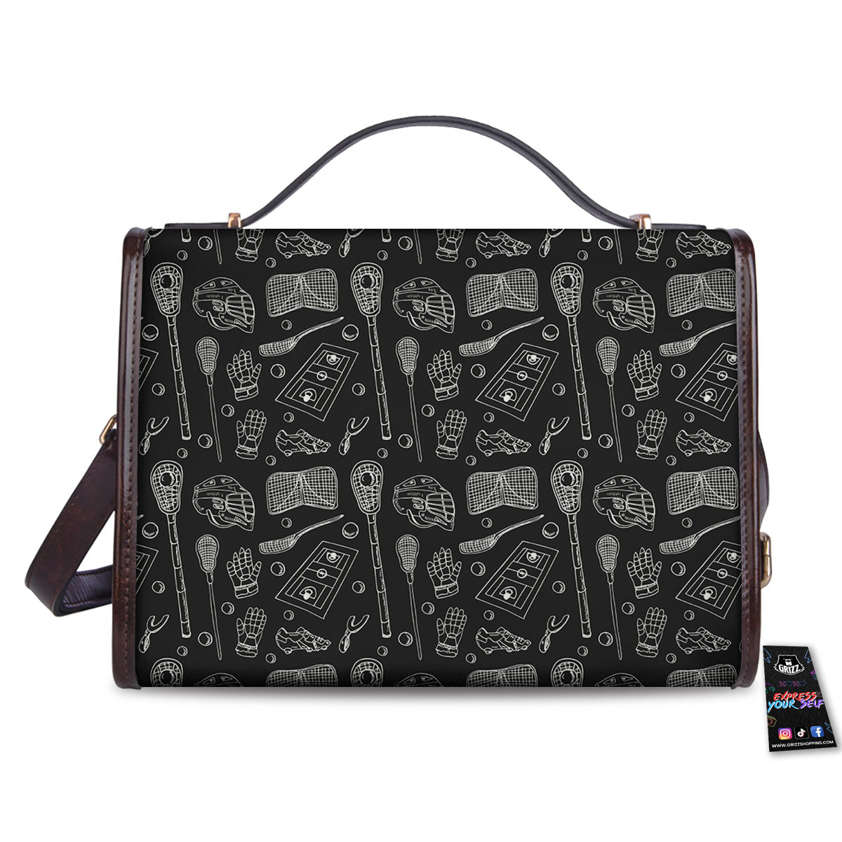 Equipment Lacrosse Print Pattern Women's Satchel Bag