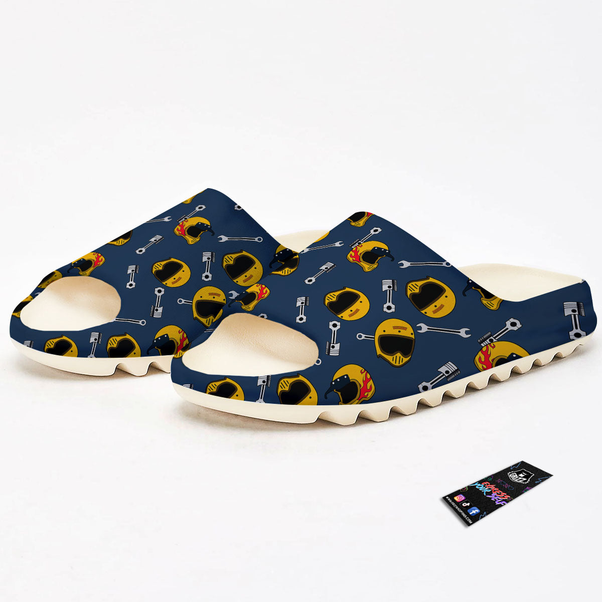 Equipment Motorcycle Print Pattern Sandals-grizzshop