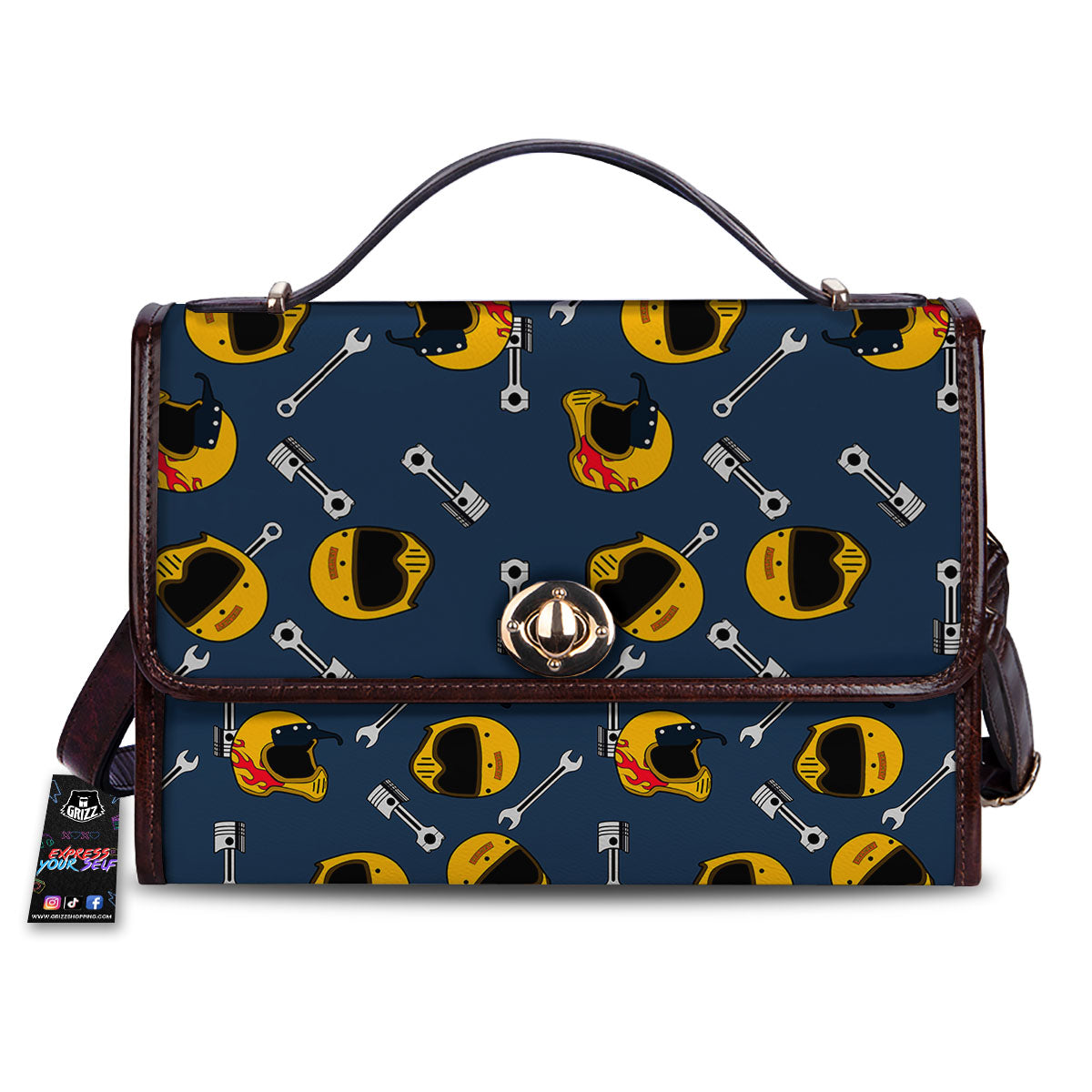 Equipment Motorcycle Print Pattern Women's Satchel Bag