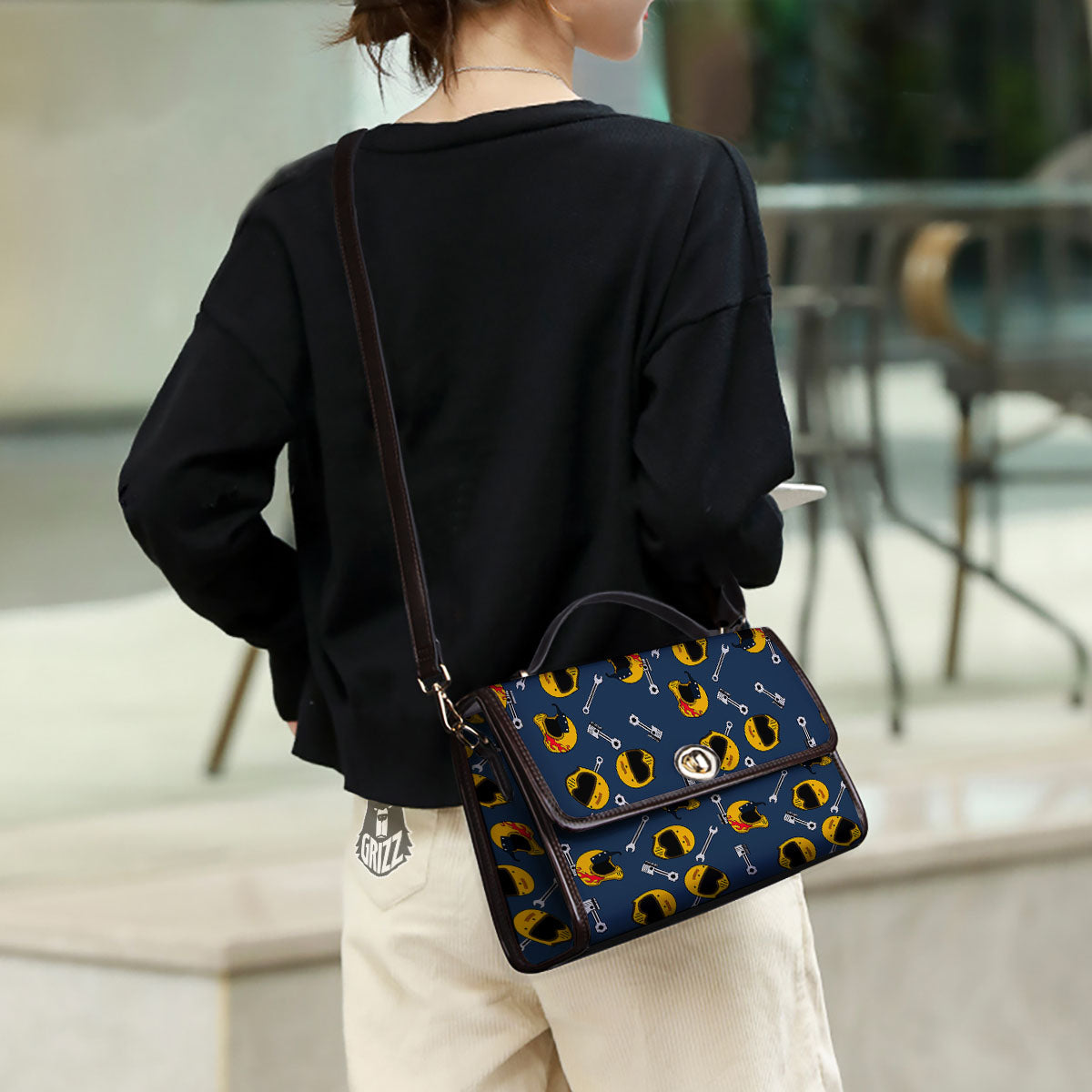 Equipment Motorcycle Print Pattern Women's Satchel Bag