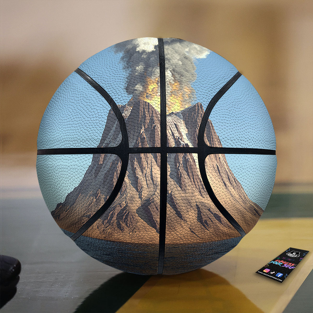 Eruption Volcano Print Basketball