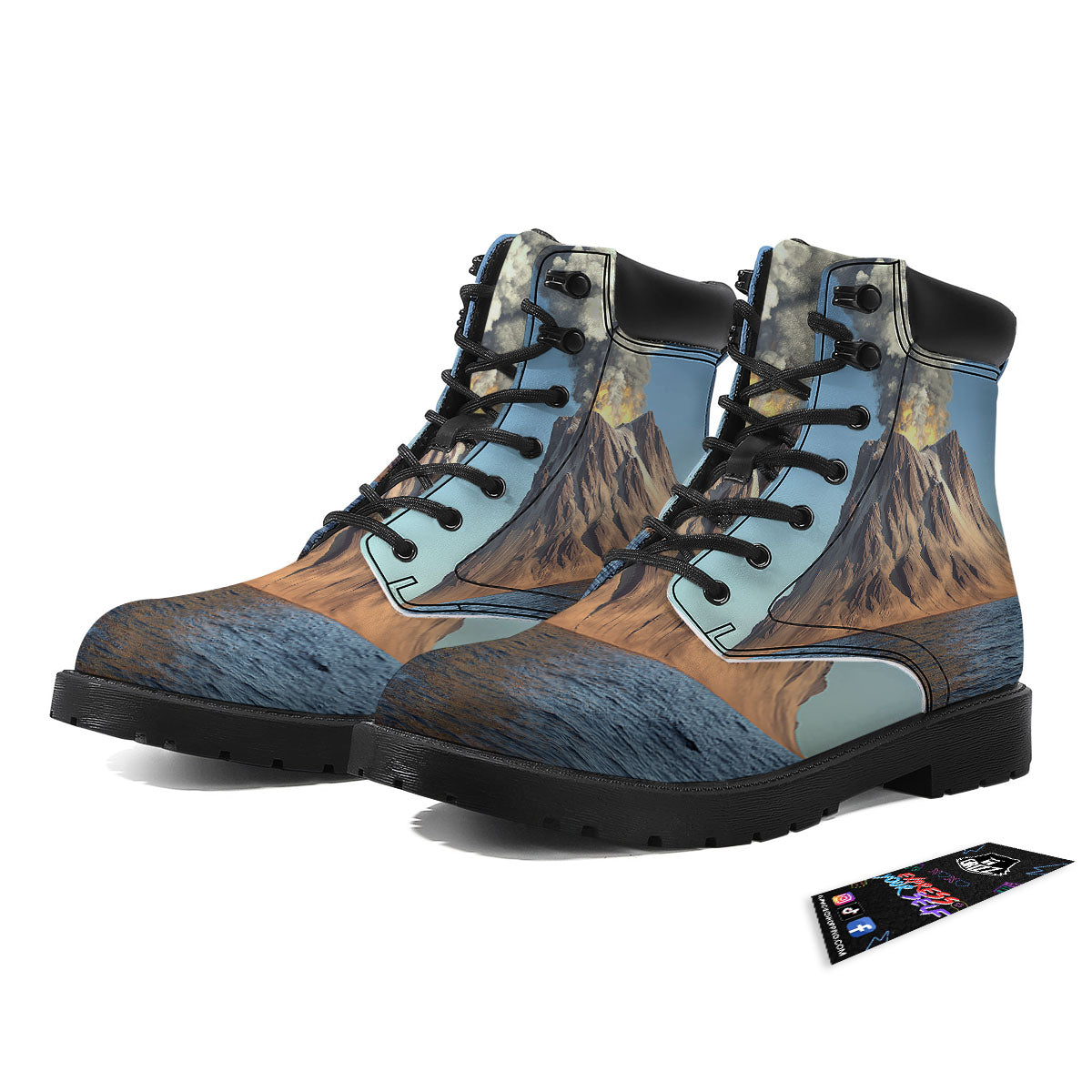 Eruption Volcano Print Boots-grizzshop