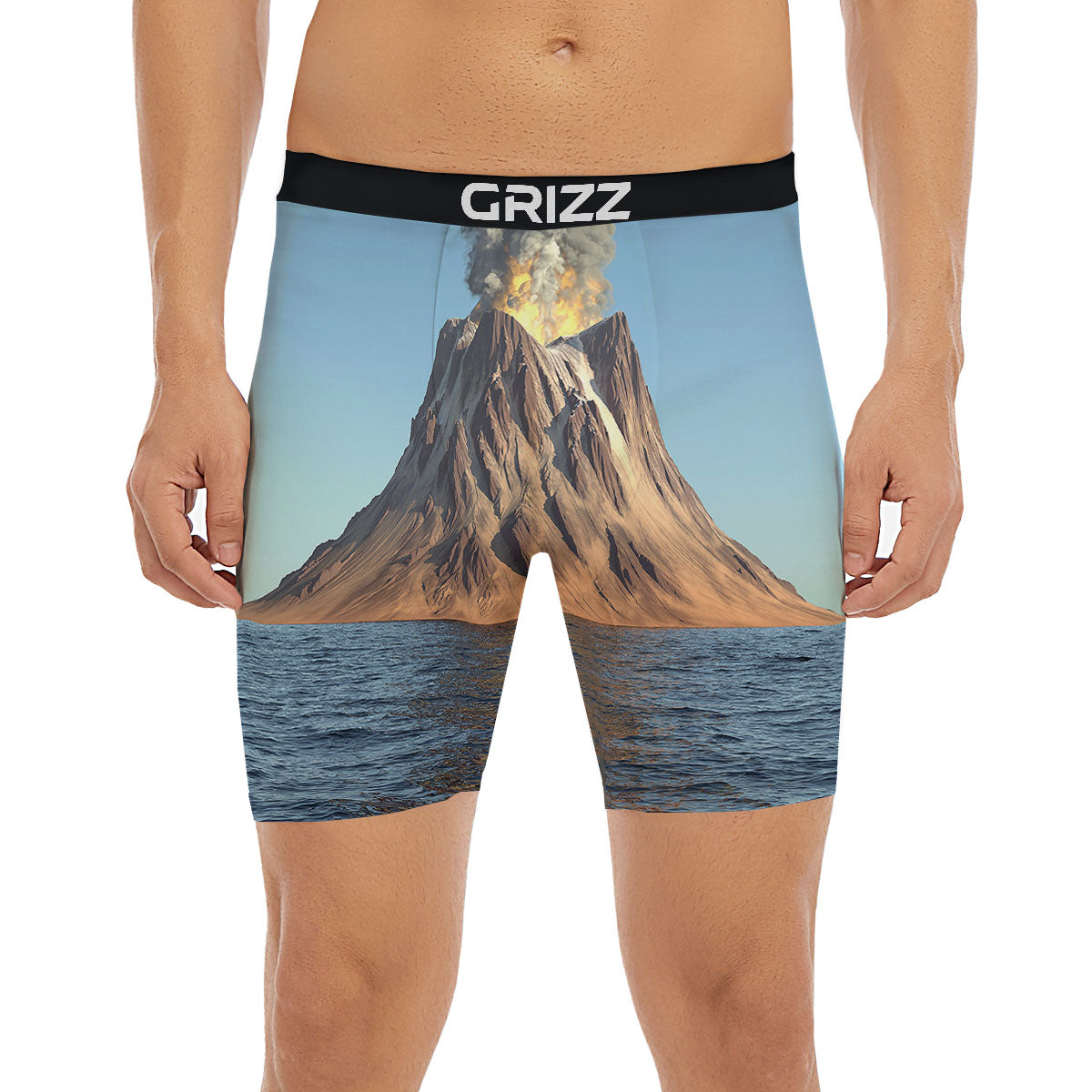 Eruption Volcano Print Boxer Briefs-grizzshop