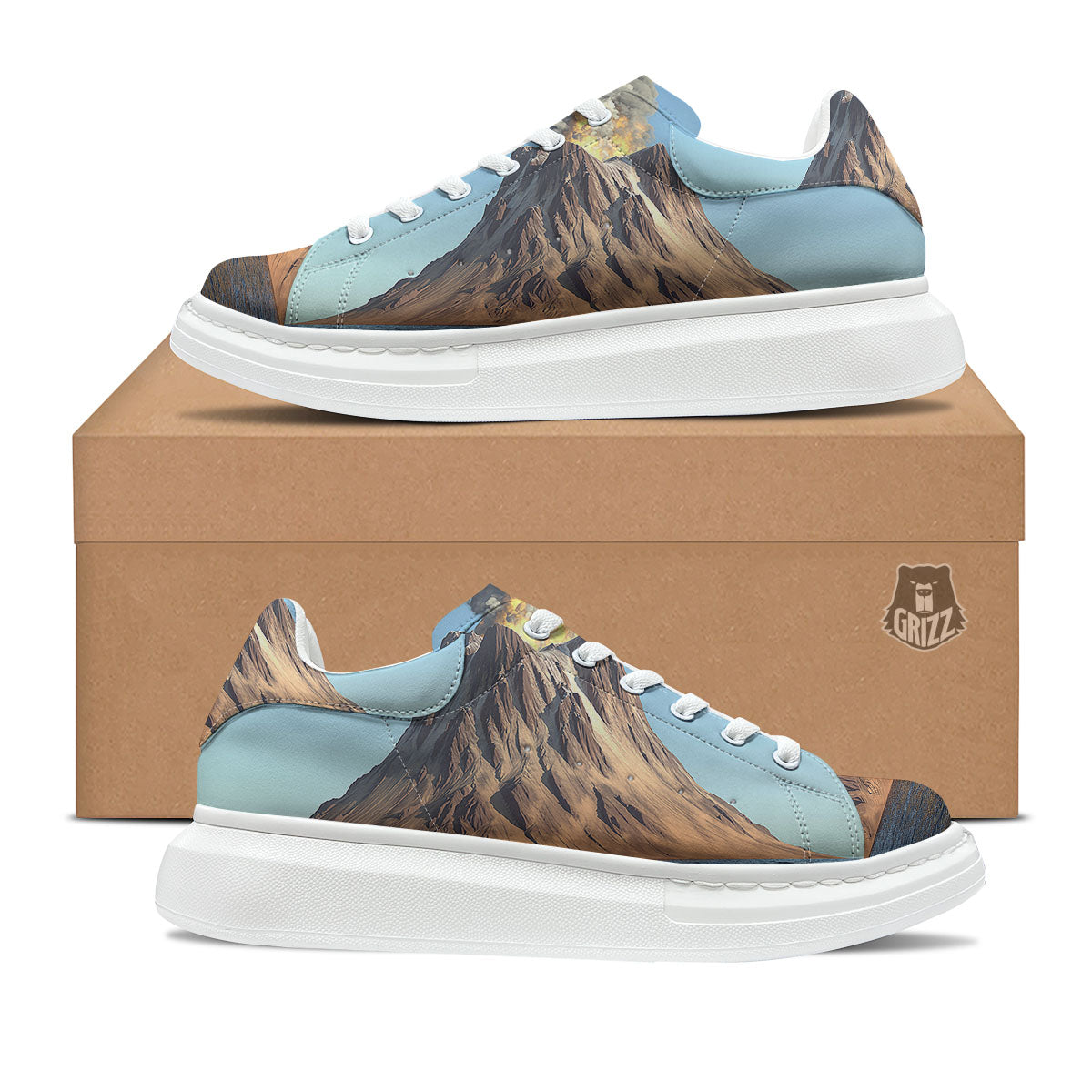 Eruption Volcano Print Platform Shoes-grizzshop