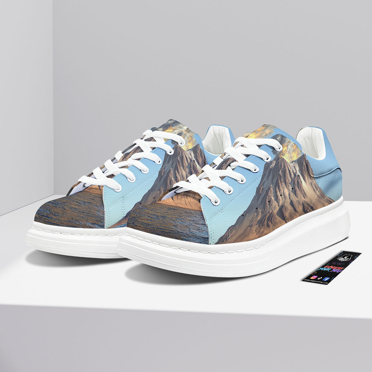 Eruption Volcano Print Platform Shoes-grizzshop