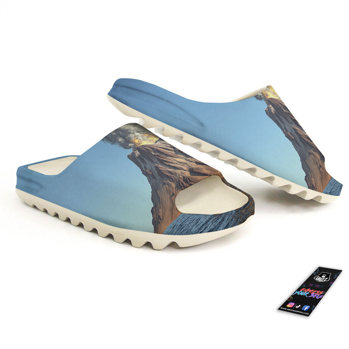 Eruption Volcano Print Sandals-grizzshop