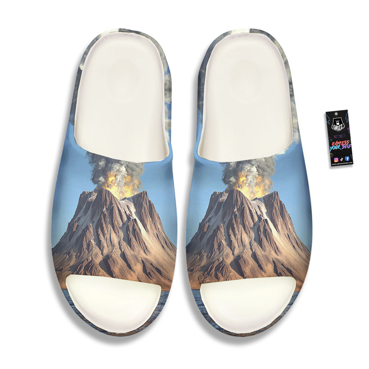 Eruption Volcano Print Sandals-grizzshop