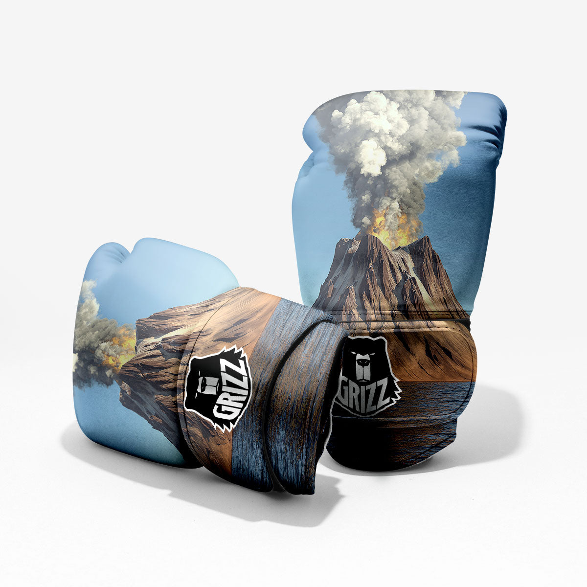 Eruption Volcano Print Pro Boxing Glove