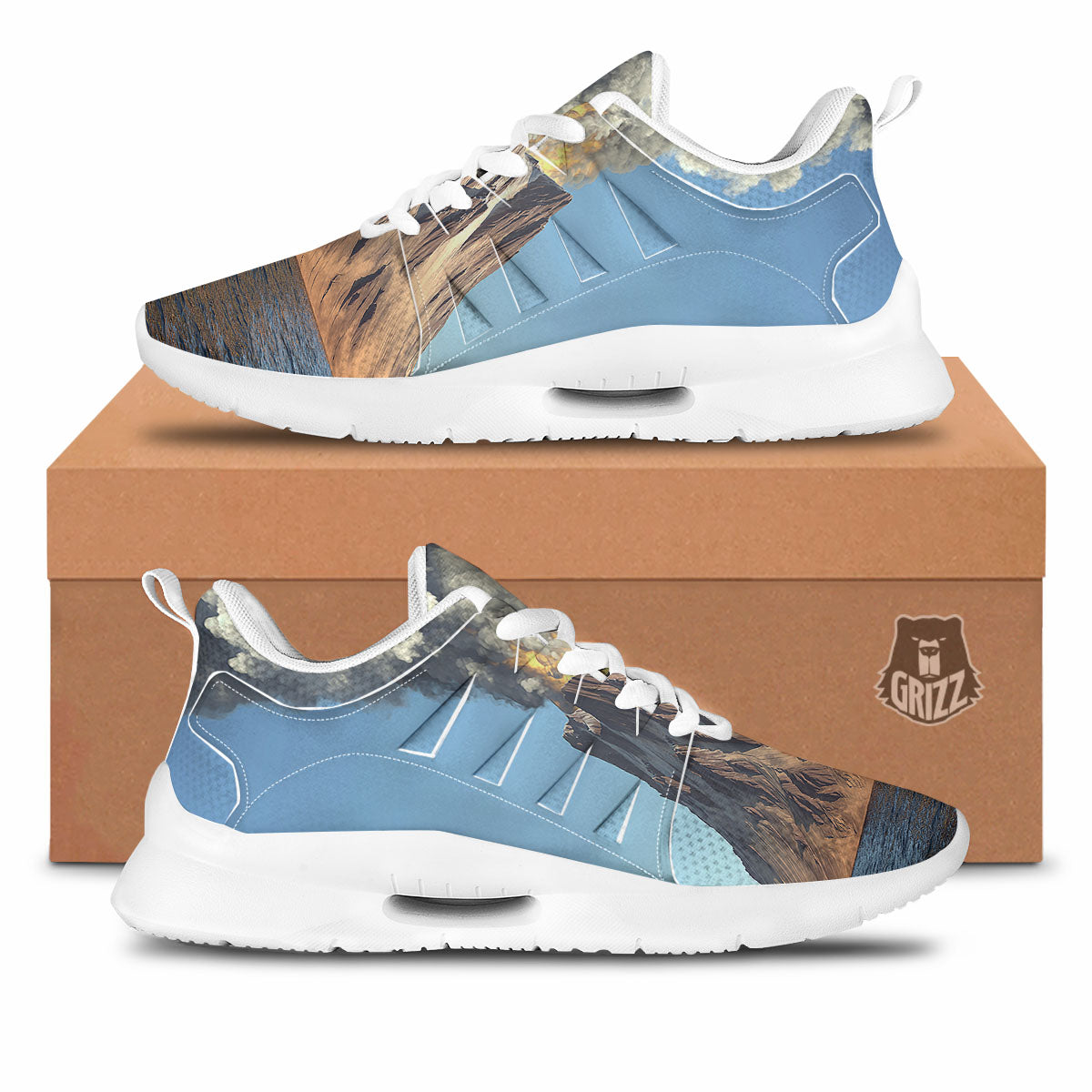 Eruption Volcano Print Tennis Shoes-grizzshop