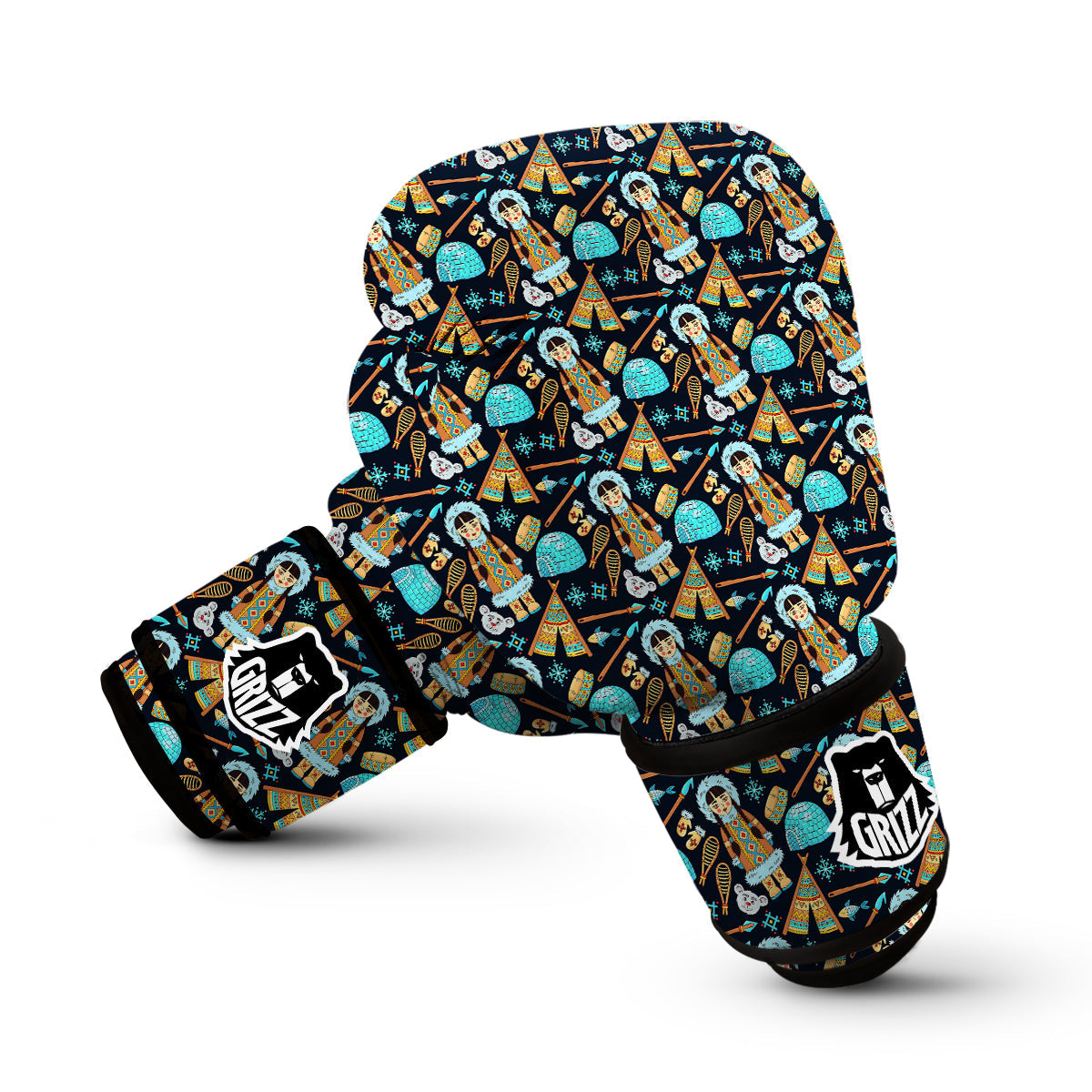 Eskimo And Lifestyle Print Pattern Boxing Gloves-grizzshop