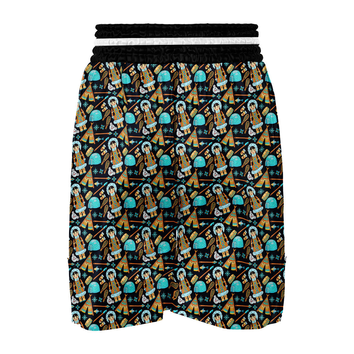 Eskimo And Lifestyle Print Pattern Boxing Shorts-grizzshop