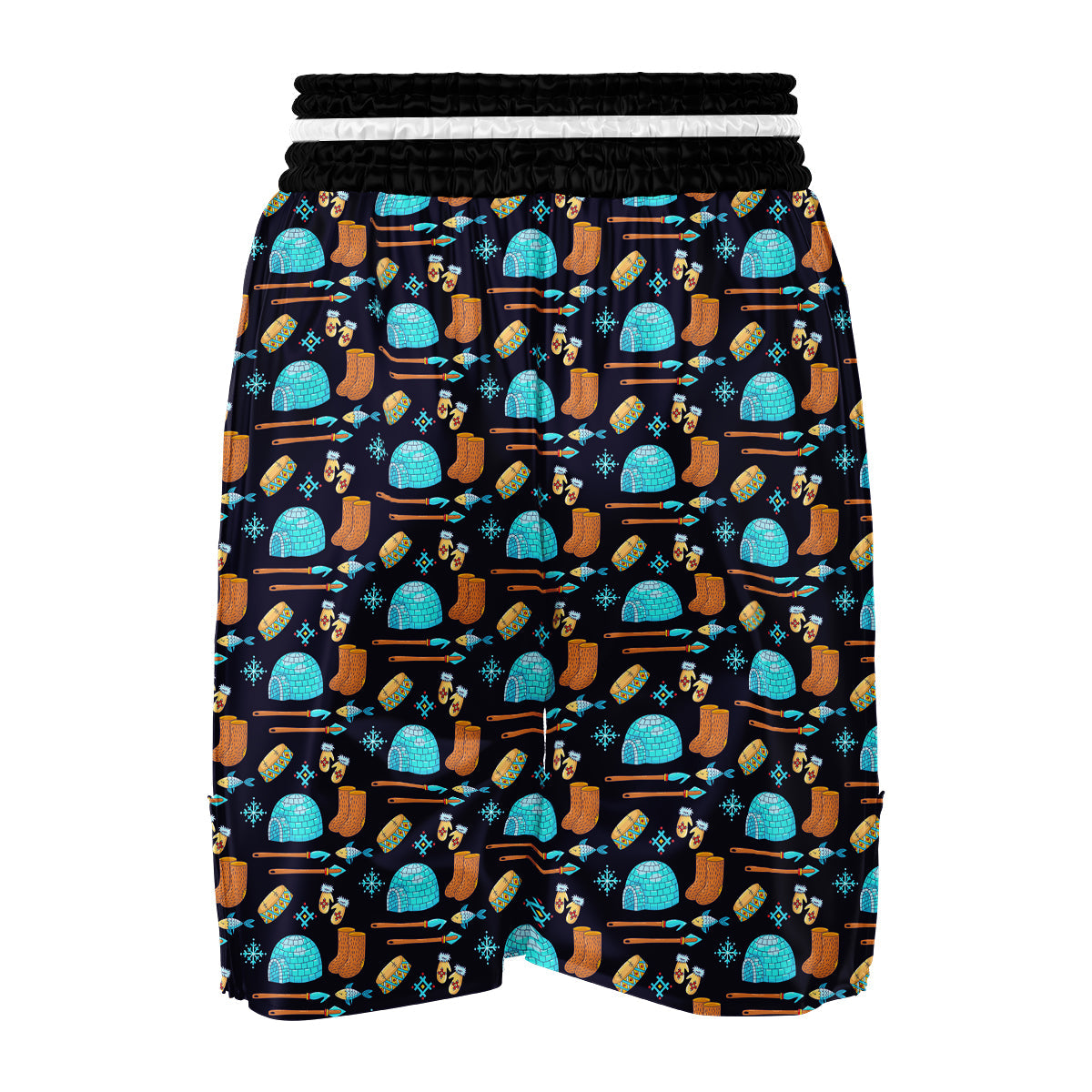 Eskimo Igloo And Equipment Print Pattern Boxing Shorts-grizzshop