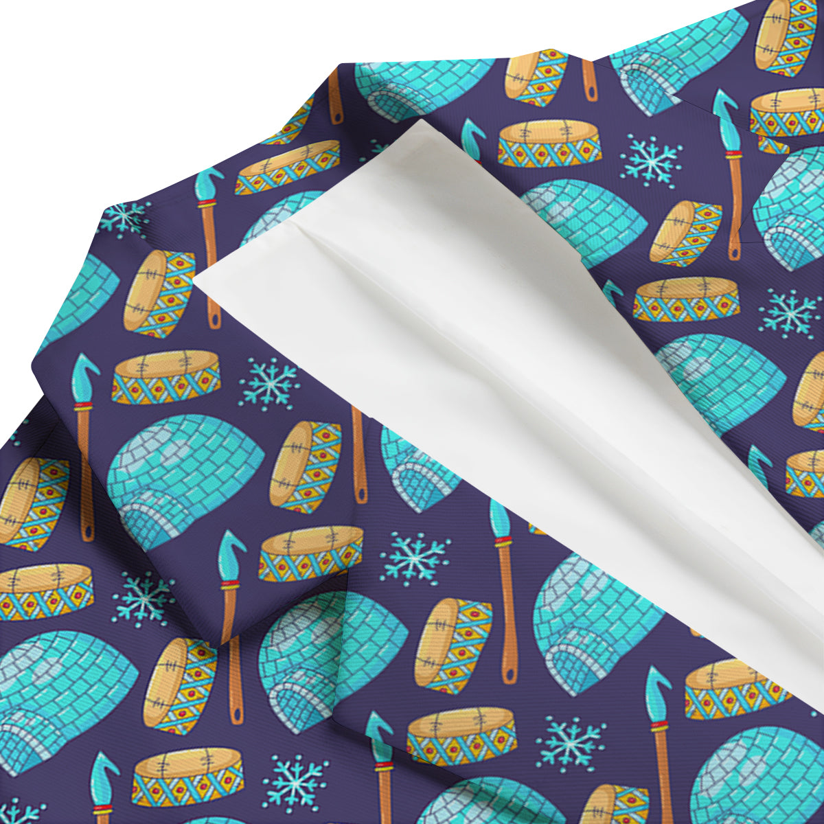 Eskimo Igloo Blue Print Pattern Men's Blazer-grizzshop