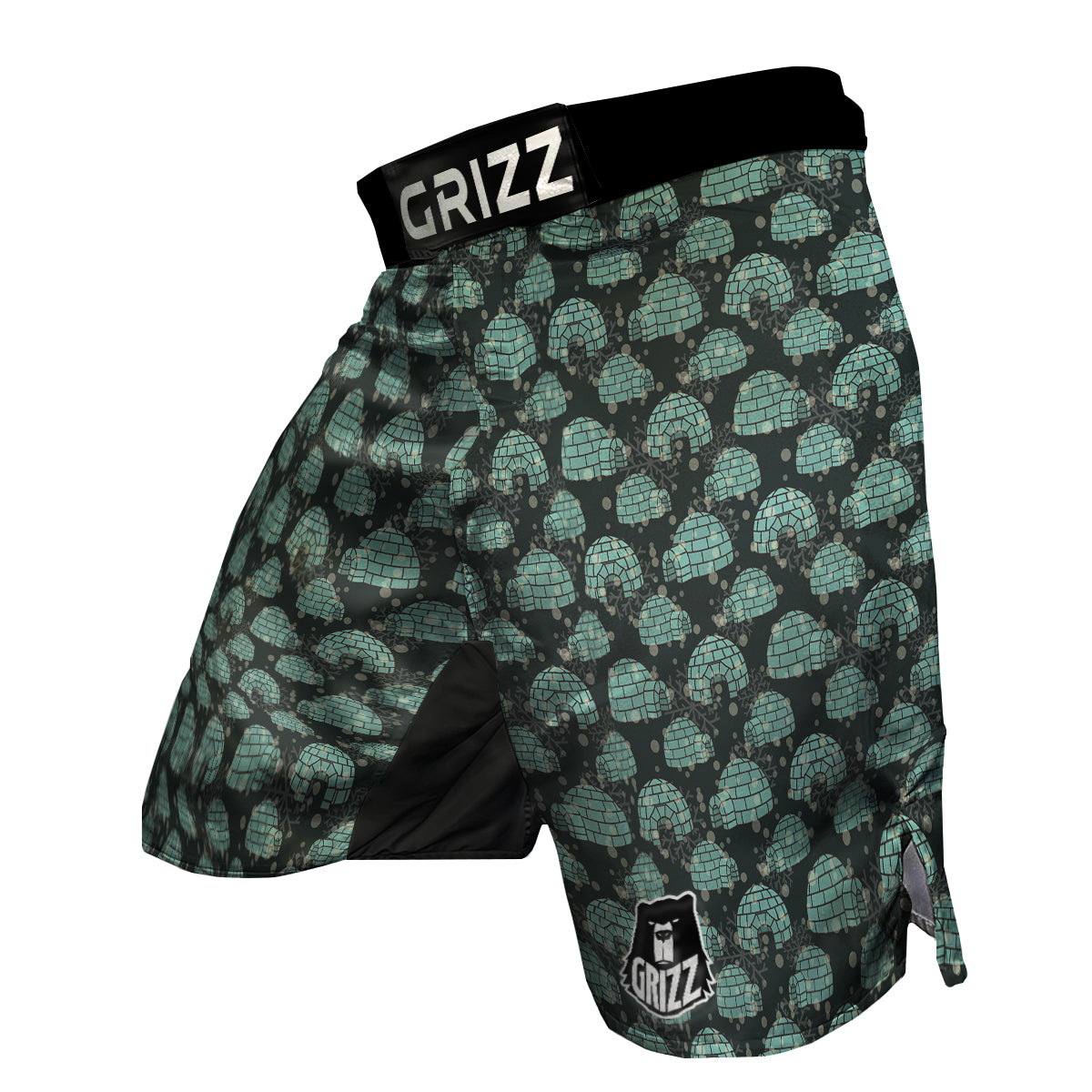 Eskimo Igloo Print Pattern MMA Shorts-grizzshop