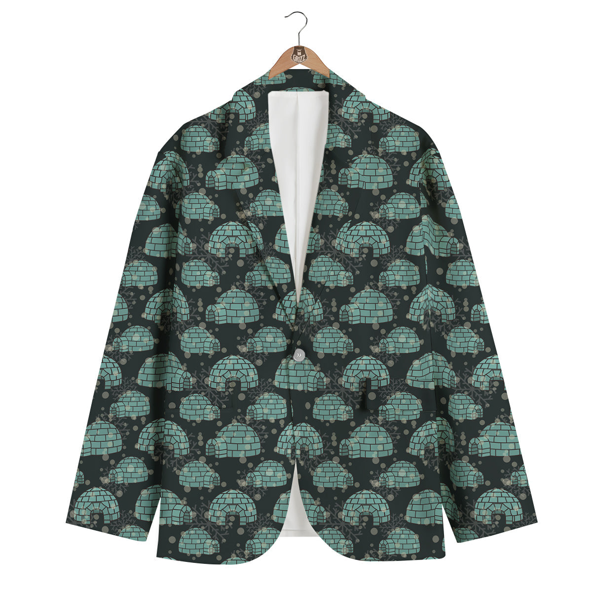 Eskimo Igloo Print Pattern Men's Blazer-grizzshop