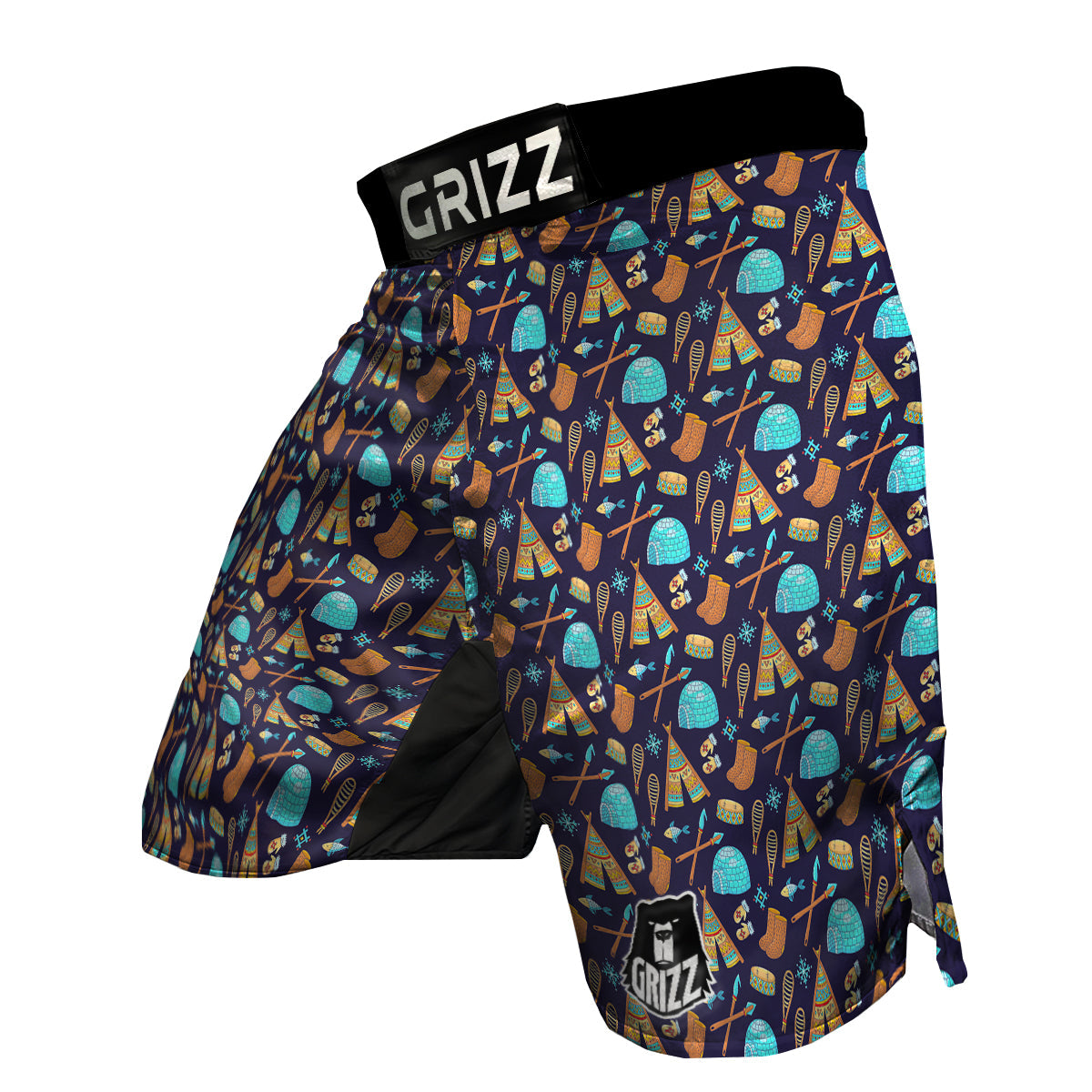 Eskimo Igloo Tent Print Pattern MMA Shorts-grizzshop