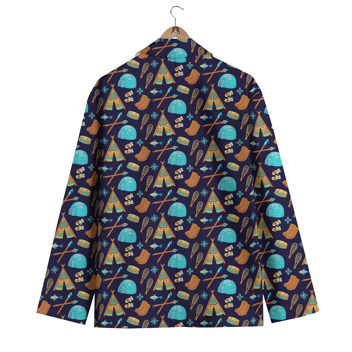 Eskimo Igloo Tent Print Pattern Men's Blazer-grizzshop