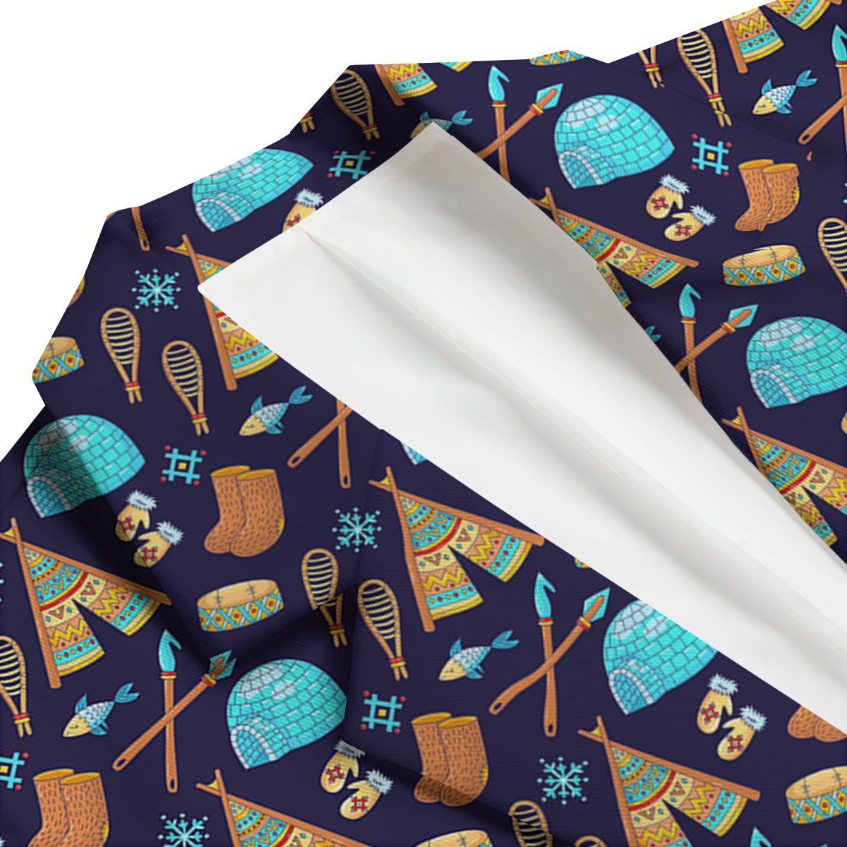 Eskimo Igloo Tent Print Pattern Men's Blazer-grizzshop