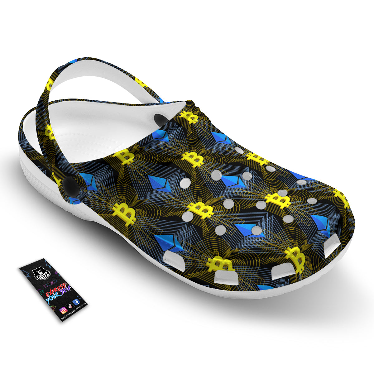 Ethereum And Bitcoin Print Pattern Clog-grizzshop