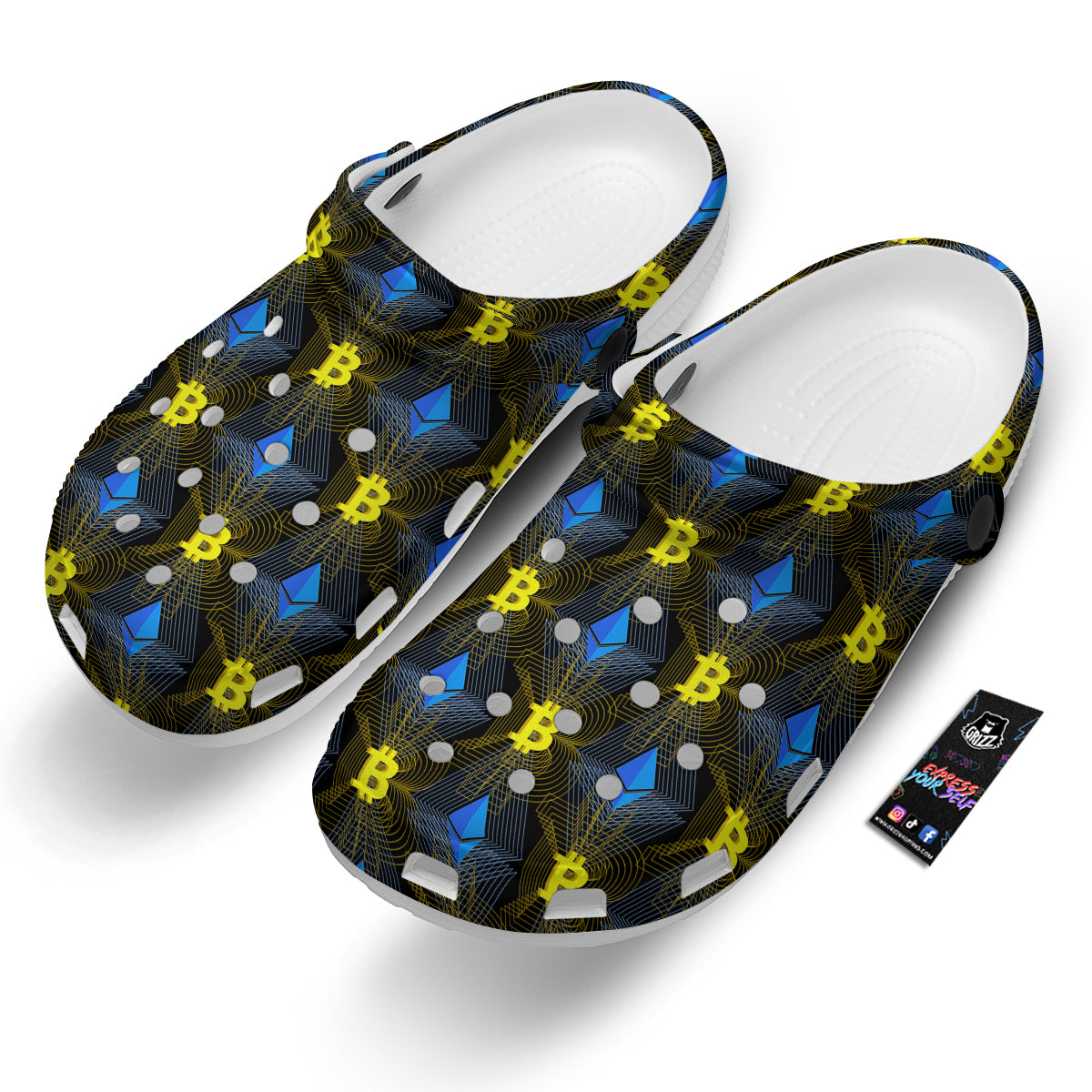 Ethereum And Bitcoin Print Pattern Clog-grizzshop