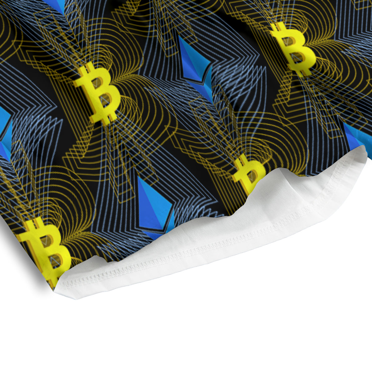 Ethereum And Bitcoin Print Pattern Men's Athletic Shorts