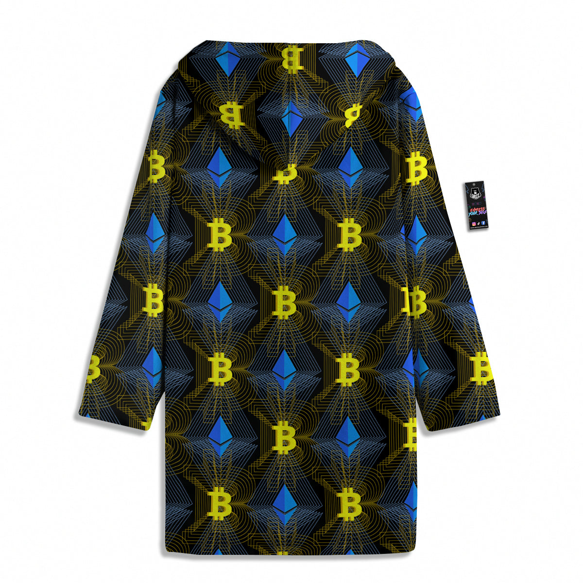 Ethereum And Bitcoin Print Pattern Men's Windbreaker Jacket-grizzshop