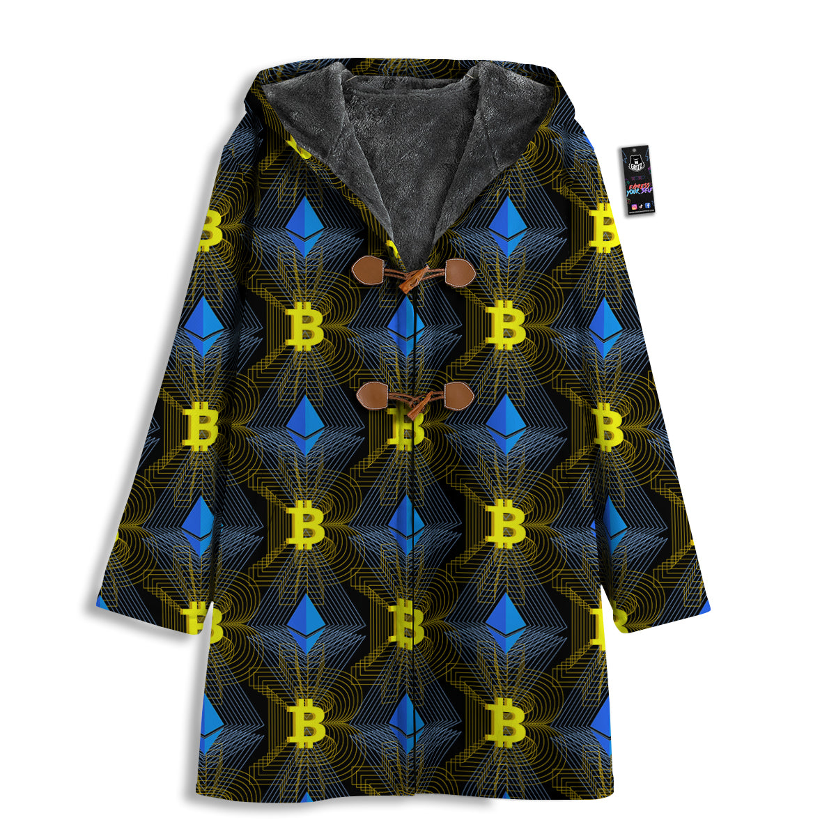 Ethereum And Bitcoin Print Pattern Men's Windbreaker Jacket-grizzshop