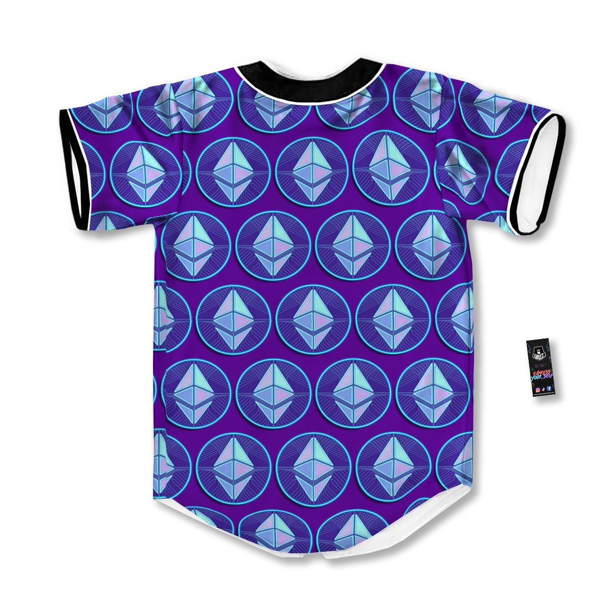 Ethereum Cryptocurrency Print Pattern Baseball Jersey-grizzshop