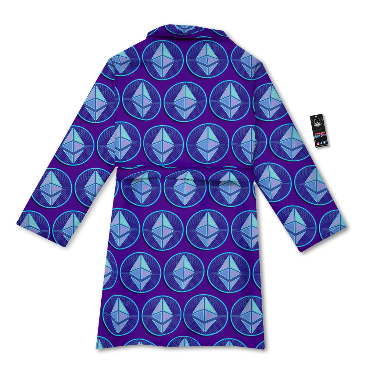 Ethereum Cryptocurrency Print Pattern Bathrobe-grizzshop
