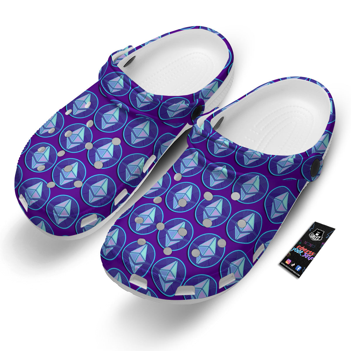 Ethereum Cryptocurrency Print Pattern Clog-grizzshop