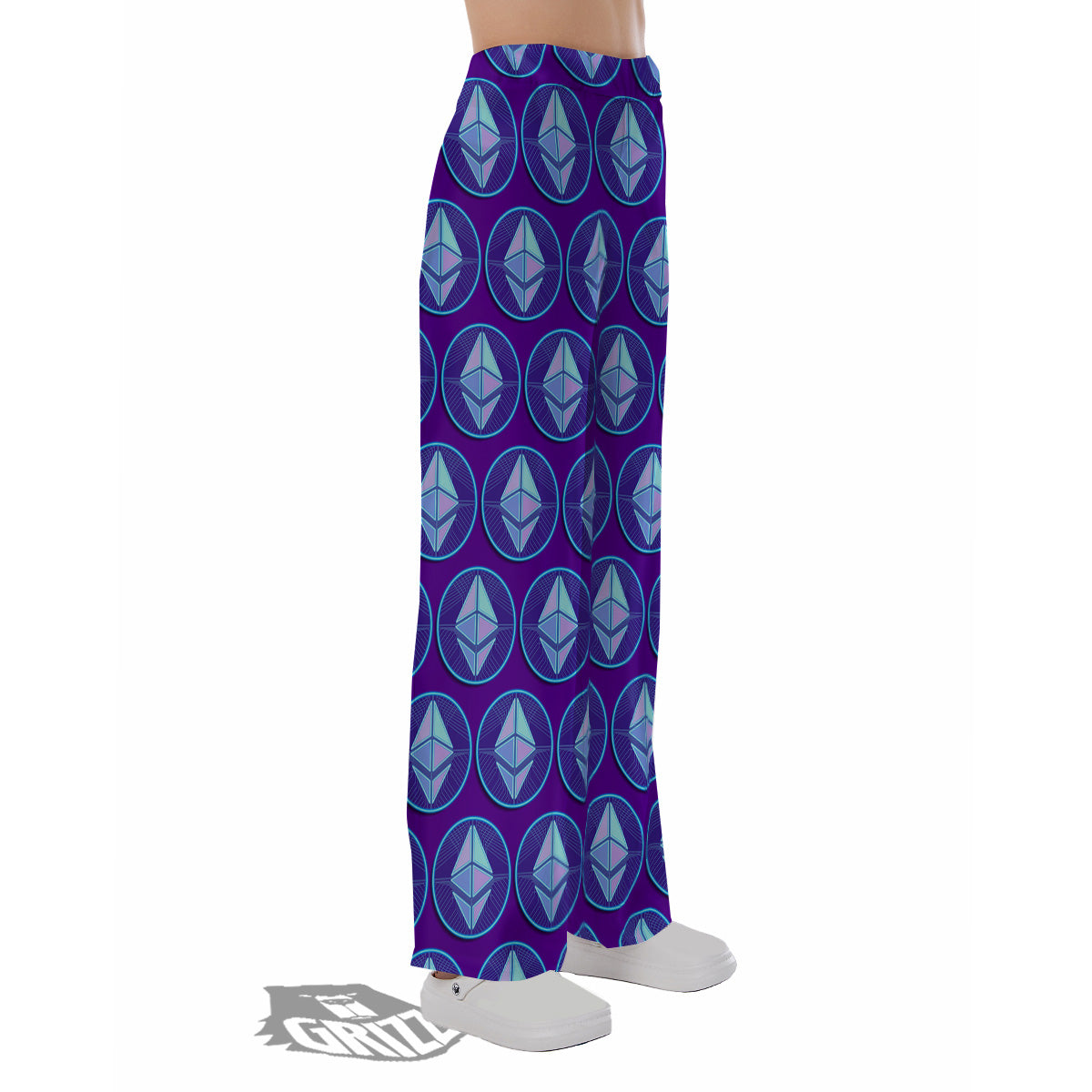 Ethereum Cryptocurrency Print Pattern Pajama Pants-grizzshop
