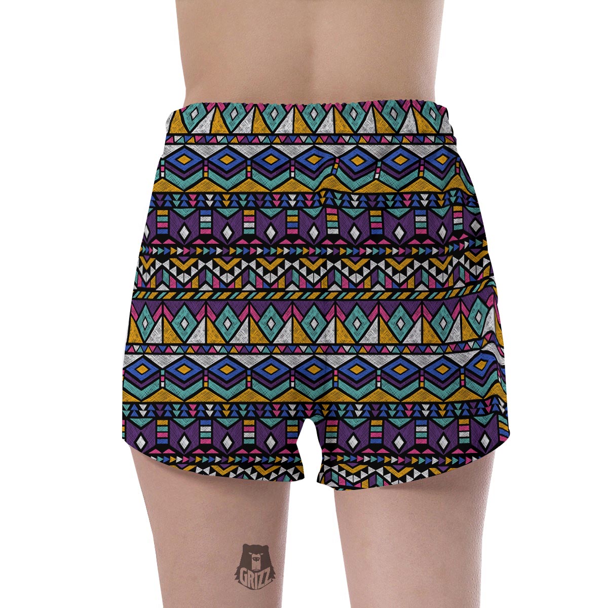Ethic Aztec Geometric Art Print Women's Shorts-grizzshop