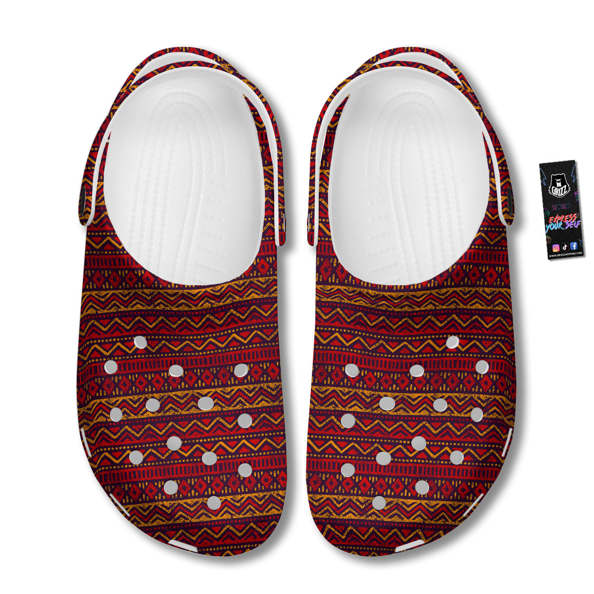 Ethnic African Print Pattern Clog-grizzshop