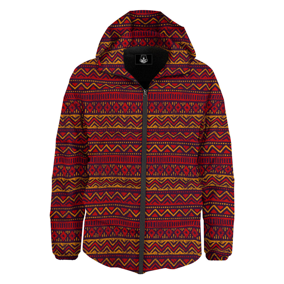 Ethnic African Print Pattern Down Jacket-grizzshop