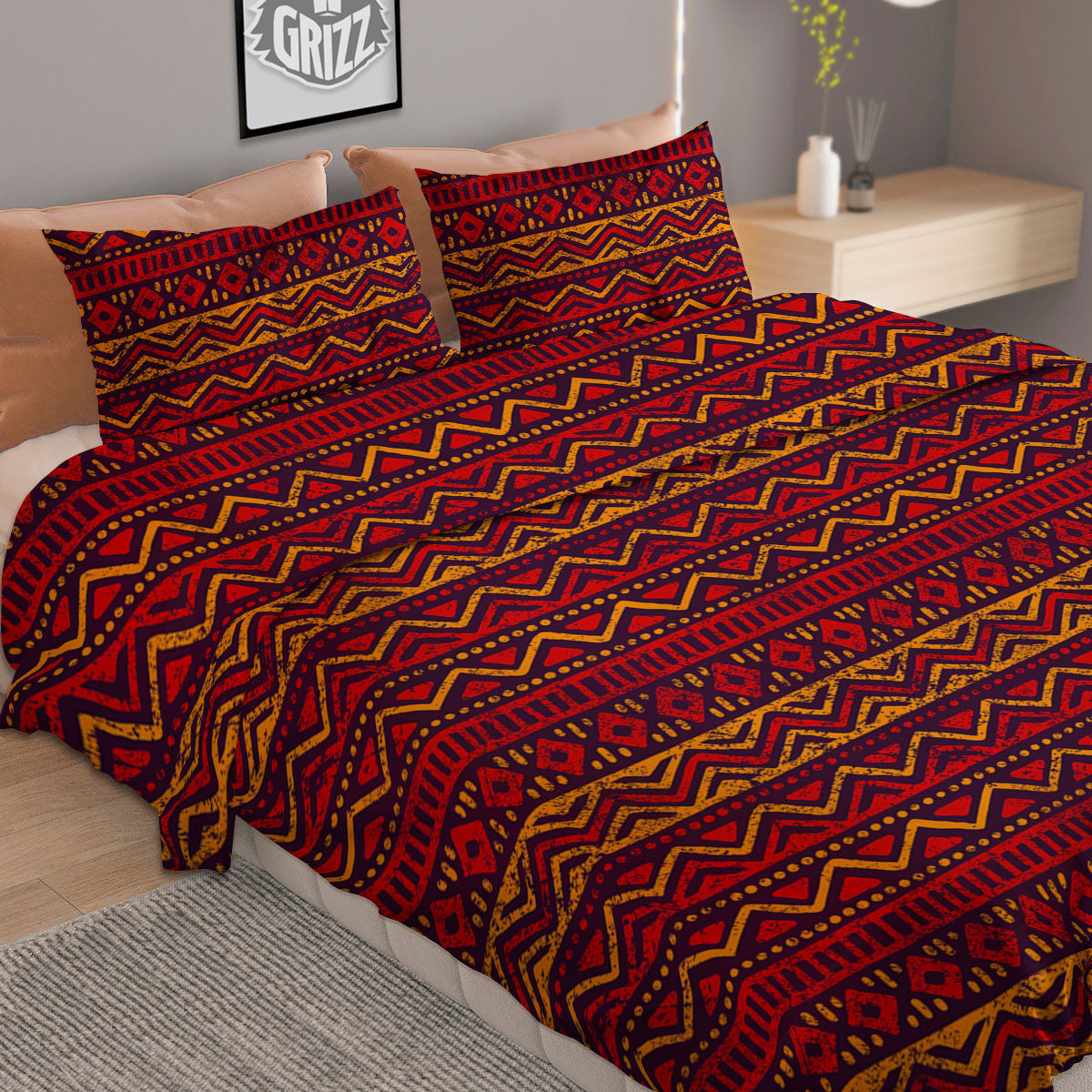 Ethnic African Print Pattern Duvet Cover Bedding Set