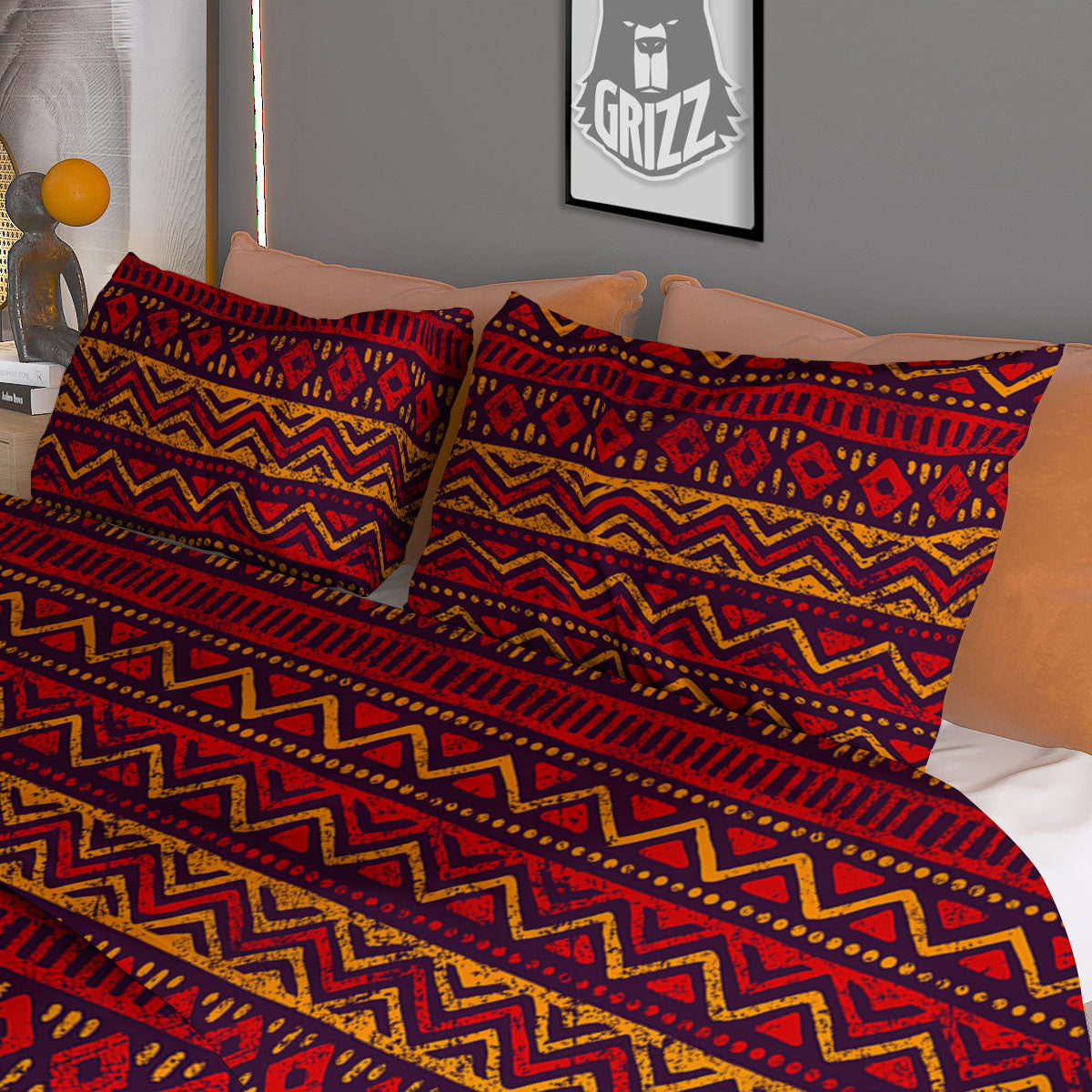Ethnic African Print Pattern Duvet Cover Bedding Set
