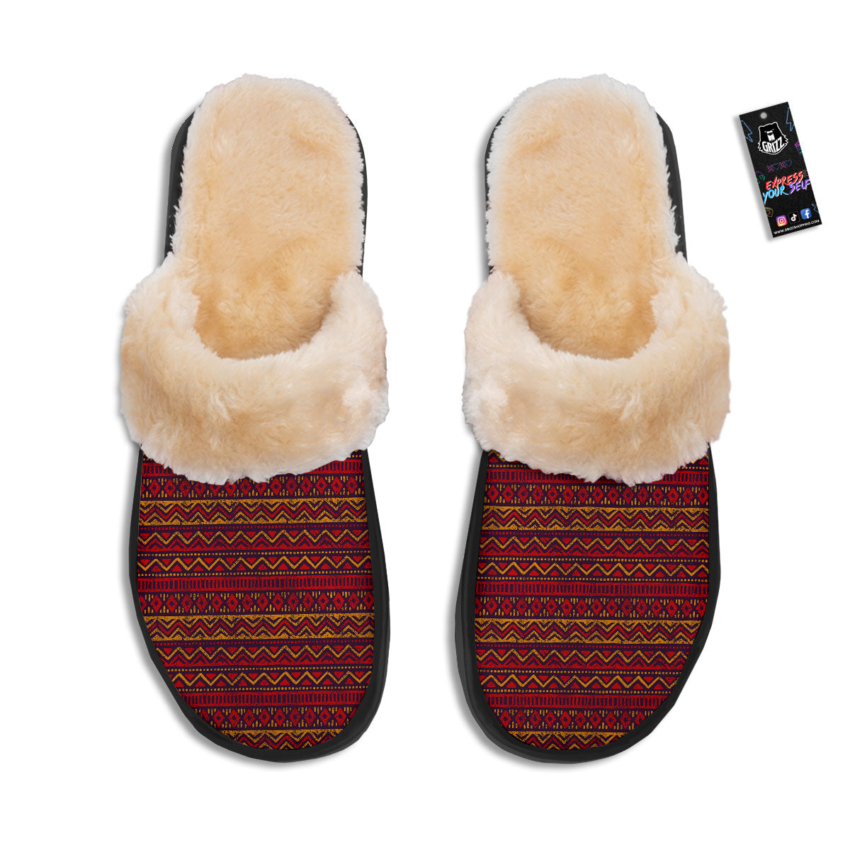 Ethnic African Print Pattern Slippers-grizzshop