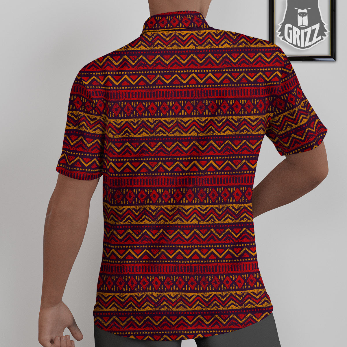 Ethnic African Print Pattern Untucked Shirts-grizzshop