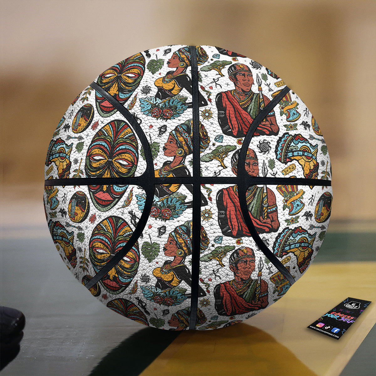 Ethnic Afro African Print Pattern Basketball-grizzshop
