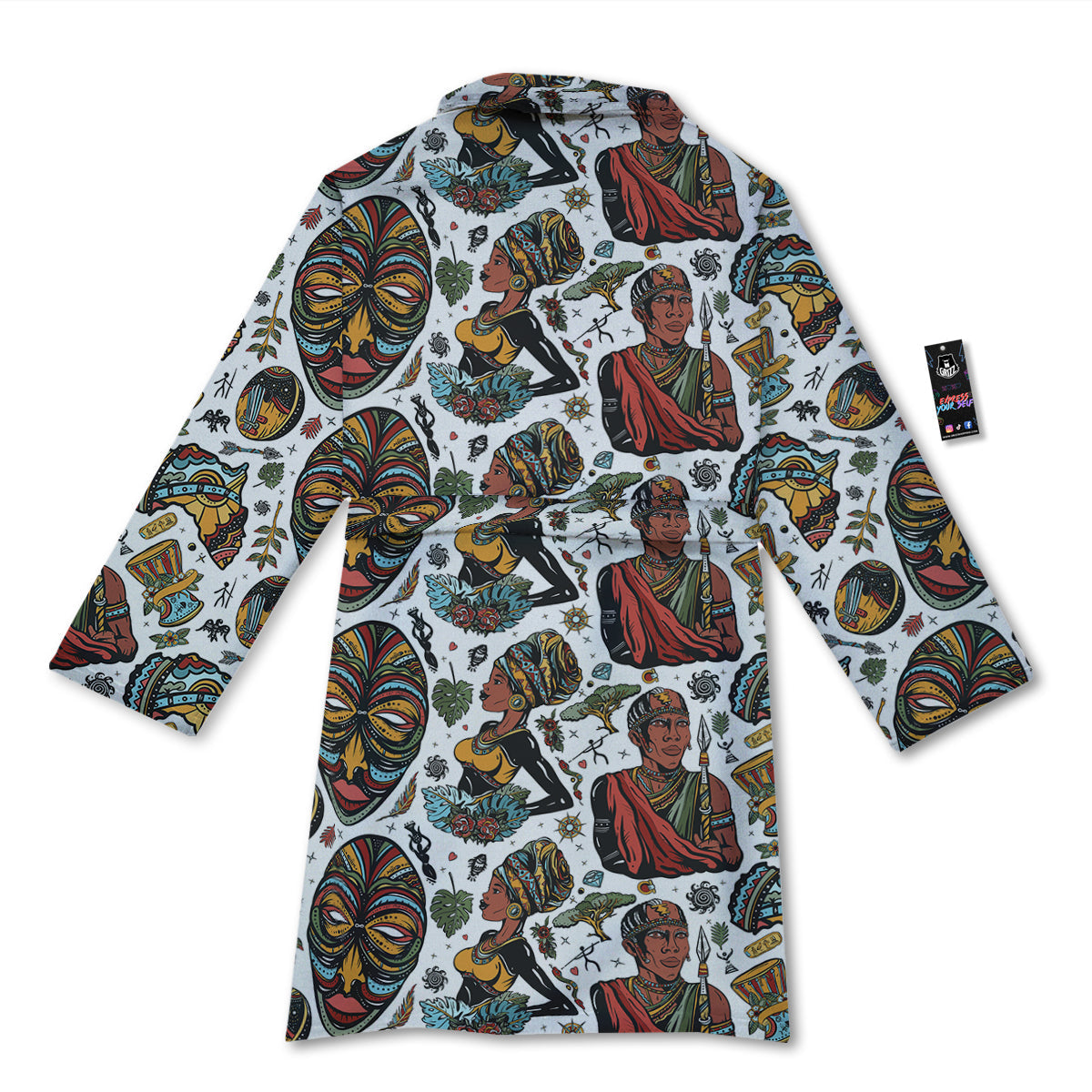 Ethnic Afro African Print Pattern Bathrobe-grizzshop