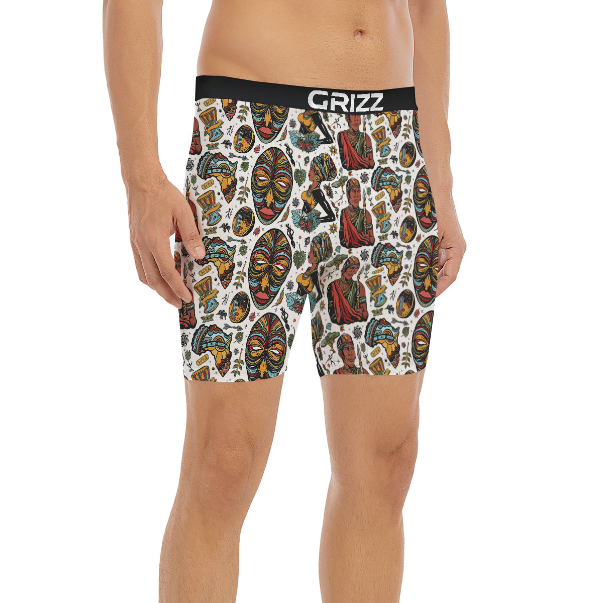 Ethnic Afro African Print Pattern Boxer Briefs-grizzshop