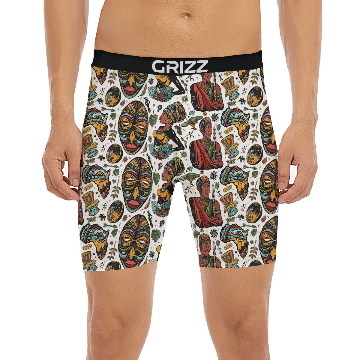Ethnic Afro African Print Pattern Boxer Briefs-grizzshop