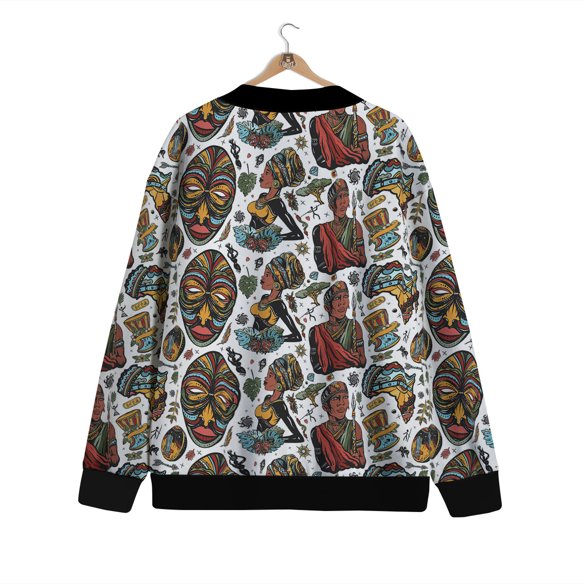 Ethnic Afro African Print Pattern Cardigan-grizzshop